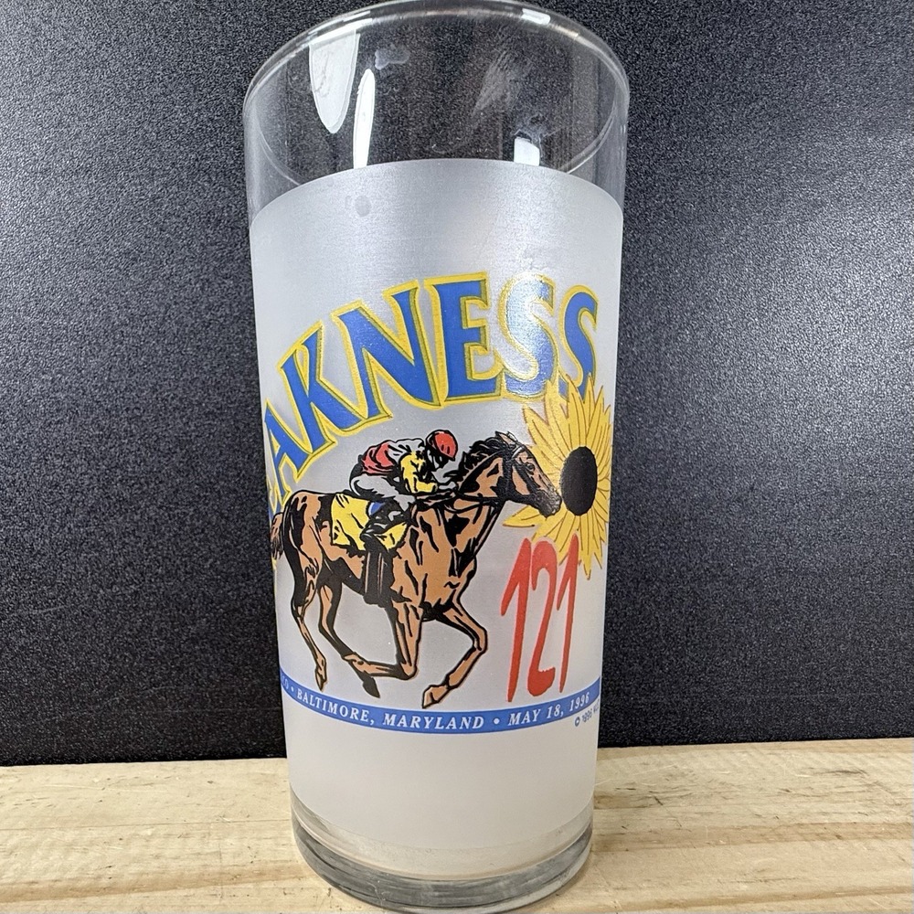 Preakness 121 Pimlico Baltimore, MD 1996 Horse Racing Souvenir Glass